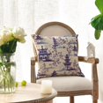 thumbnail image 3 of Chinoiserie Trees House Tower Blue Throw Pillow Cover, 18 x 18 Inch Cushion Case Outdoor Decoration for Sofa Couch Farmhouse, 3 of 6