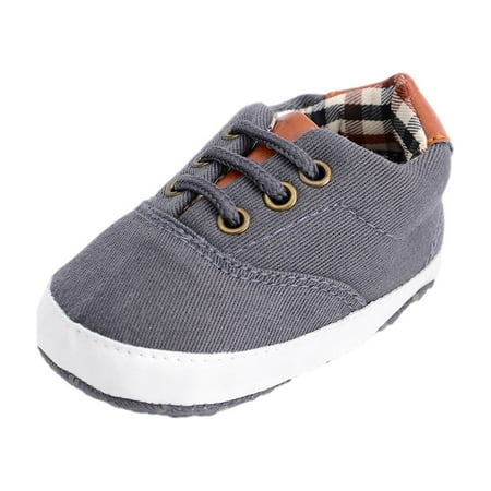 POIUYTR Baby Girls Boys Canvas Sneakers Soft Sole Infant First Walking Shoes Lightweight Slip-On Crib Shoes