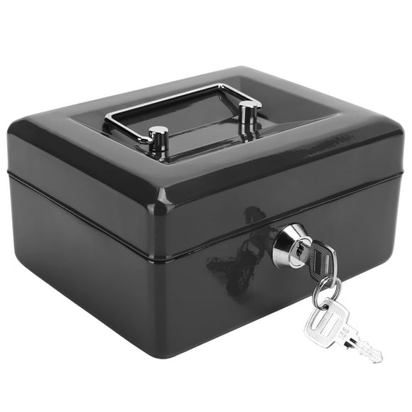 Caja de bloqueo de seguridad, mini caja de almacenamiento de dinero en efectivo portátil de 6 pulgadas de alta capacidad