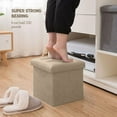 thumbnail image 5 of Folding Storage Ottoman Cube Space-Saving Storage Toy Box Foot Rest Stool Seat 11.8", 5 of 8