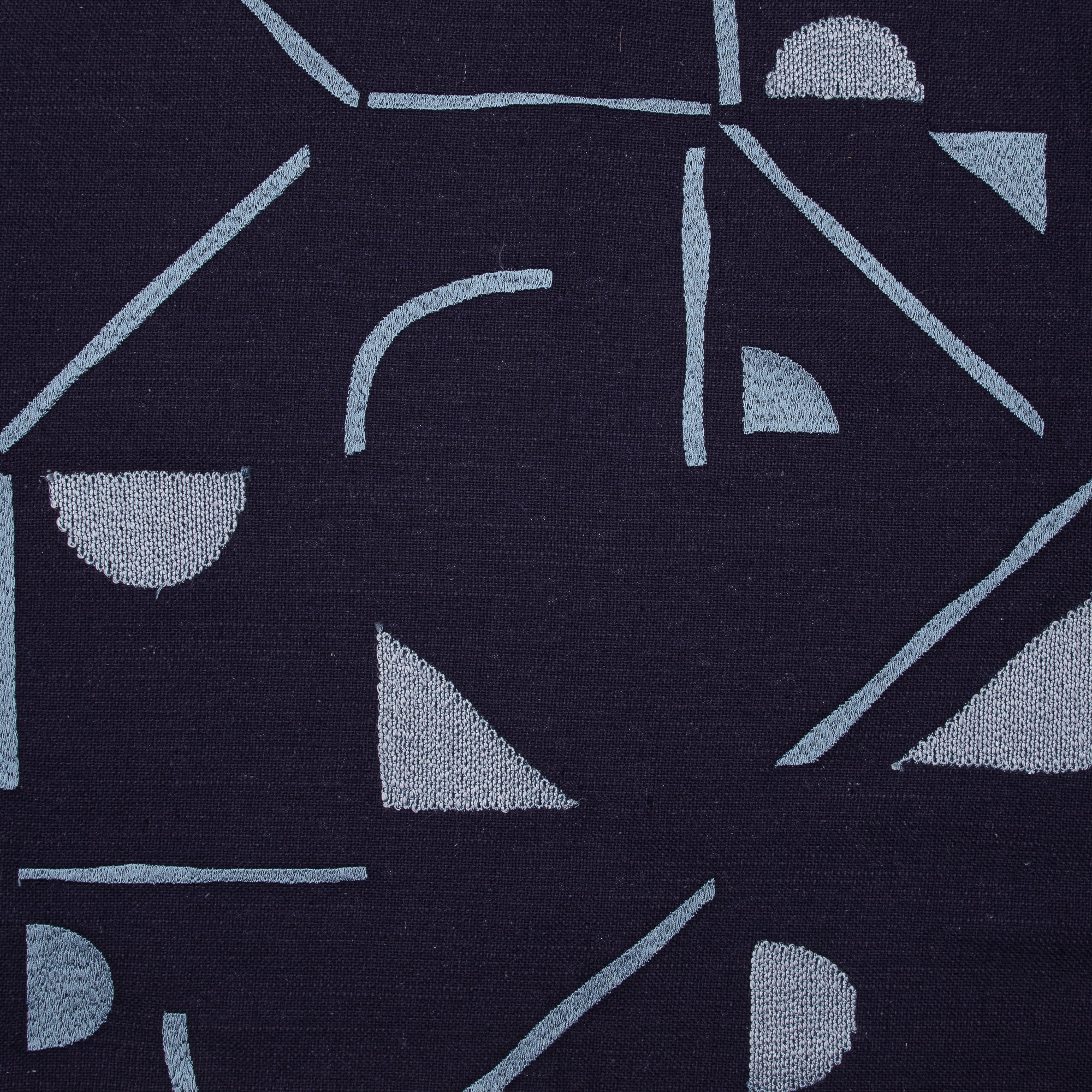 Ox Bay and Stacy Garcia 20" x 20" Denim Blue Embroidered Geometric Cotton Blend Adult Decorative Feather Filled Pillow