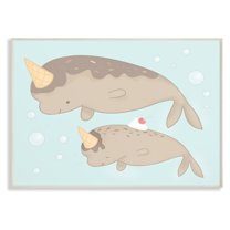 The Stupell Home Decor Collection Cartoon Chocolate Ice Cream Narwhals Wall Art