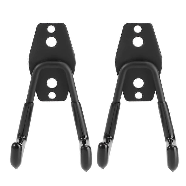 DOITOOL 2 Pcs Garage Storage Utility Hooks Wall Mounted Hanging Hooks Metal U-Hooks Tool Organizers for Garden Tools Ladders (Black)