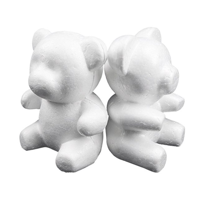 Oso de peluche de rosas de espuma para manualidades, molde de flores artificiales de poliestireno de 20cm, regalos DIY, decoraciones para bodas y el Día de San Valentín