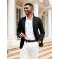 thumbnail image 2 of COOFANDY Men's Casual Blazer Slim Fit Black Suit Jackets Cotton Herringbone Sport Coats, 2 of 5