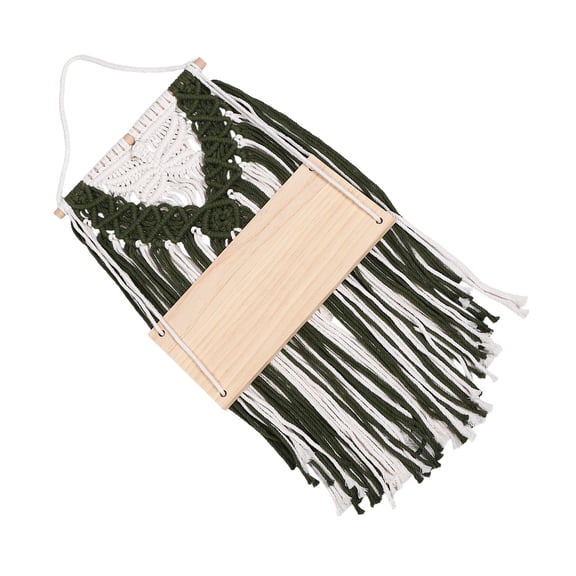 Masteelf Handmade Boho Macrame Wall Hanging Tapestry, Woven Wall Decor for Bedroom, Living Room, Apartment - Green Home