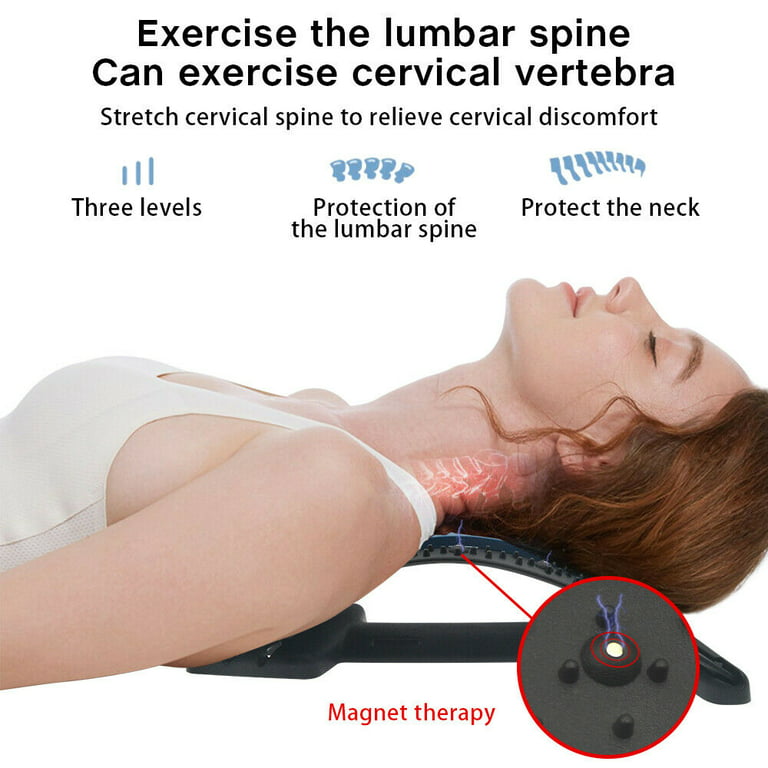 Lower Back Lumbar Pain Spine Stretcher Massager Posture Relief Cracker  Support 