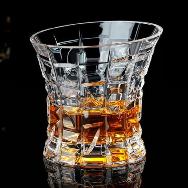 Vasos de Whisky, Vasos de Cristal para Beber , Coñac, Whisky Irlandés, Grandes de 7 Onzas de Cristal Premium Sin Cristal Estilo 7 Macarena vaso de whisky