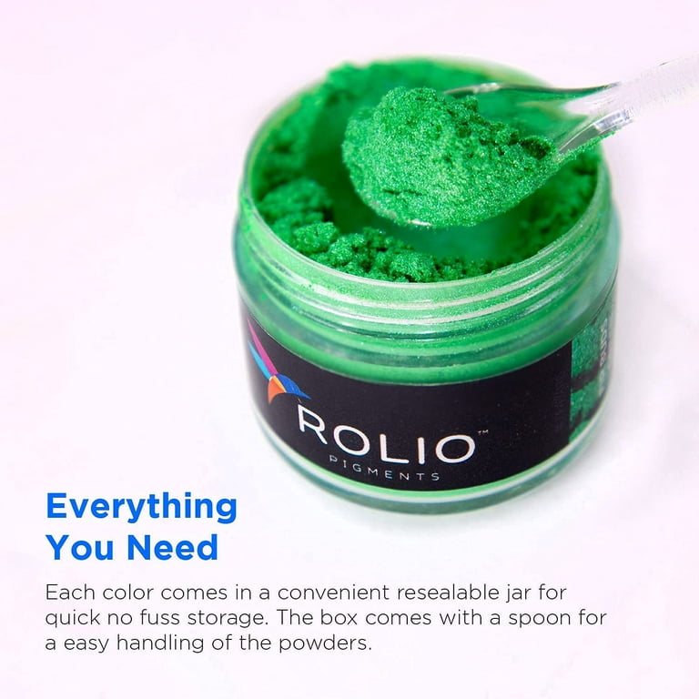 Rolio - Mica Powder - 24 Jars of Pearlescent Color Pigment for Paint, Dye,  Soap Making, Nail Polish, Epoxy Resin, Candle Making, Bath Bombs, Slime -  Pastel Set 