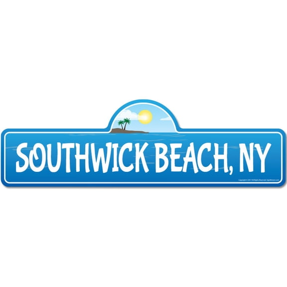 Southwick NY New York Beach Street Sign | Indoor/Outdoor | Surfer Ocean Lover Décor For Beach House Garages Living Rooms Bedroom | Signmission Personalized Gift