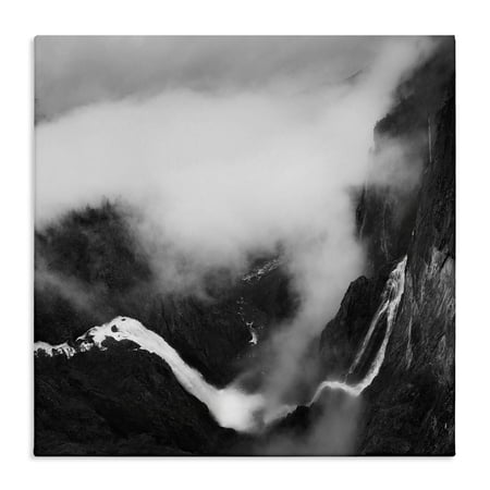 Stupell Industries Foggy Mountain Crags Abstract Photography Wrapped Canvas Art Print Wall Art 24 x 24