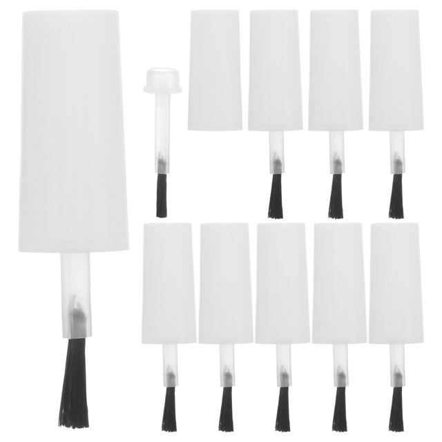 MOVTOTOP White Replacement Nail Polish Bottle Caps with Brush for Protection 20 Pieces
