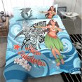 thumbnail image 2 of Juego de cama Nueva Caledonia - Polinesia Niñas con tiburón, 2 of 4