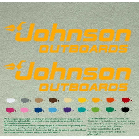 Johnson Boats Compatible Replacement Restoration Decals Vinyl Stickers Boat Outboard Motor Set of 2