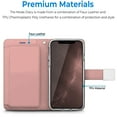 thumbnail image 4 of For Apple iPhone 17 Pro PU leather Wallet 6 Card Slots folio with Wrist Strap & Kickstand Pouch Flip Shockproof Screen Cover by Xpression  - Rose Gold, 4 of 8
