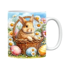 EUDIDV Decorative Ceramic Mug Easter Rabbit Ceramic Coffee Mark Cup Home Applicable Cup Large Ceramic Mug