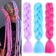 thumbnail image 2 of Nvzi Extensiones de cabello trenzado de ganchillo, 3 piezas, 23.6 pulgadas de largo, resistentes al calor, trenzadas de ganchillo, preestiradas, sin nudos, para peinado DIY, B37, 2 of 4