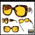 thumbnail image 2 of Womens Mod Thick Plastic Rectangle Designer Fashion Butterfly Sunglasses Tortoise - Orange, 2 of 8