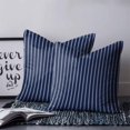 thumbnail image 2 of 14x14 Pillow Covers Set of 2, Navy Blue Striped Throw Pillow Covers Decorative Couch Cushion Case, Navy Blue White Farmhouse Stripes Microfiber Square Pillowcases for Bedroom Car Living Room, 2 of 7