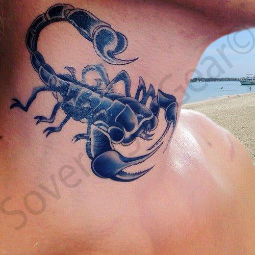 1pc 3d Black Scorpion Temporary Tattoo Sticker For Women's Thighs & Arms,  Waterproof Fake Sleeve Tattoo For Adult Men | SHEIN