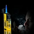 thumbnail image 5 of Outdoor Windproof Torch Lighter, Three Jets Flame Cigars Lighter, Camping Hiking Lighter, Refillable, Adjustable Flame Control, Sturdy Heavy Duty, Multipurpose, 5 of 8