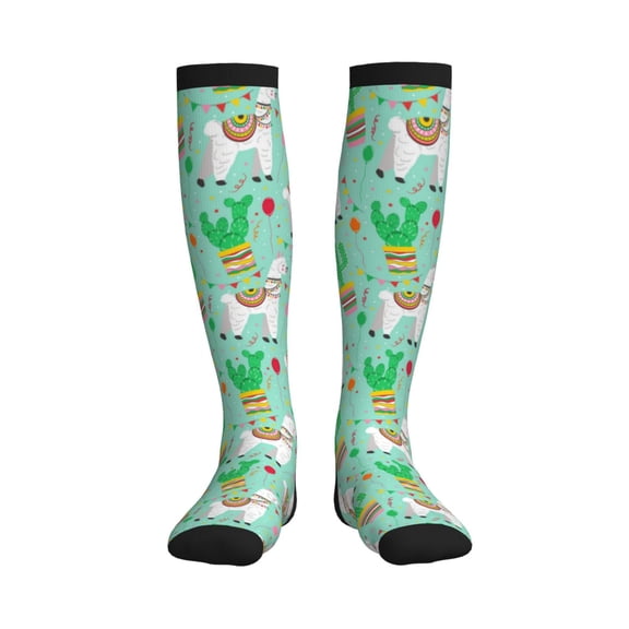 Picia Cute Alpaca 1 Printed Sports Compression Socks - 15-20mmHg Graduated Compression, High-Performance Soft and Breathable Socks for Men and Women