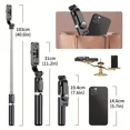 thumbnail image 4 of 40" Cell Phone Selfie Stick Tripod, Extendable Selfie Stick All-in-1 Smartphone Tripod Stand With Wireless Remote 360°Rotation For IPhone, 4 of 5