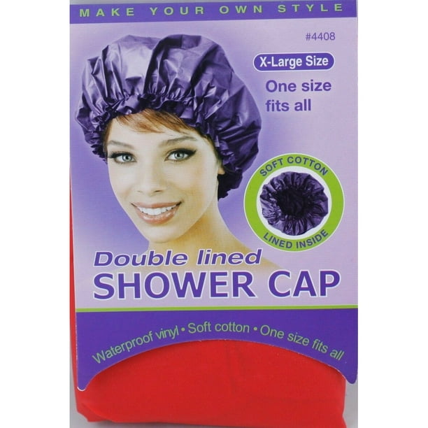 Waterproof Shower Cap Soft Vinyl & Cotton X Large Double Lined 4408