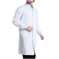 thumbnail image 6 of Handshe Unisex Lab Coat Long Sleeve Button Pockets Elastic Cuff Thick Turndown Collar Solid Color Workwear Cardigan for Men & Women, 6 of 8