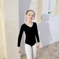 thumbnail image 6 of HCYSFG Girls Polka Dot Dance Outfit Sets 1 Piece V Neck Long Sleeve Performance Sets Leotard Tutu Dress Matching Sets, 6 of 8
