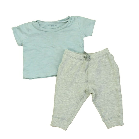 Pre-owned: Maison Me Boys Grey | Blue Apparel Sets size: 0-3 Months (Fair)