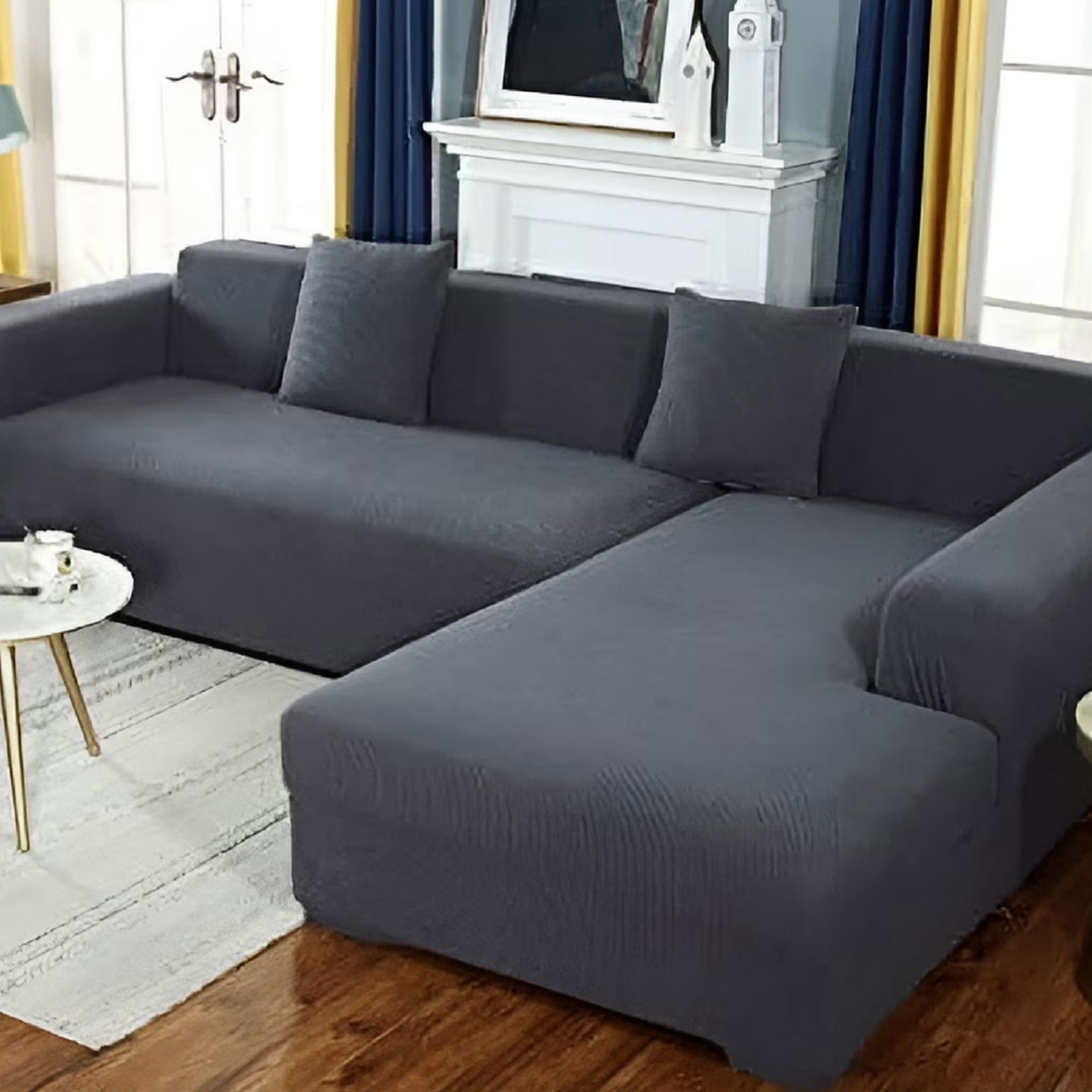 LAMIRO Thick Couch Covers for 1 2 3 4 Seater,Sectional Sofa Sectional Couch Covers L Shape Stretch Slipcover for Living Room Dogs Pets,Washable Durable Furniture Protector,Brown 3Seater:70-84inch