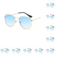 thumbnail image 2 of Jumpingount Gafas de sol hexagonales, montura pequeña, gafas de sol poligonales, lentes polarizadas, gafas de sol cuadradas pequeñas unisex, azul Oro Degradado Azul 10Conjunto, 2 of 6
