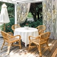 thumbnail image 2 of 1 Panel Outdoor Curtains for Patio Waterproof 54"x84", Butterflies Flowers Weatherproof Privacy Outsides Curtains, Vintage Geometric Colorful Glass Floral Grommet Thermal Drapes for Cabana Porch, 2 of 8