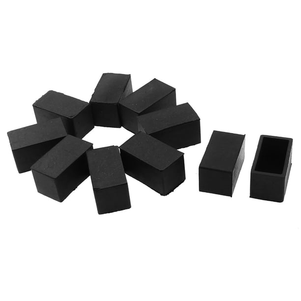 Cubierta protectora de patas de muebles de silla de mesa en forma de rectángulo negra 10 piezas