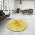thumbnail image 3 of Ahgly Company Indoor Round Patterned Bold Yellow Area Rugs, 8' Round, 3 of 6