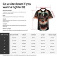 thumbnail image 5 of Vsdgher Glitch Screaming Skull Print Men's Hawaiian Shirts Button Down Tropical Holiday Beach Shirts Vacation Clothes,Large, 5 of 7