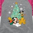 thumbnail image 3 of Disney - Mickey And Pluto Xmas Tree - Toddler & Youth Girls Raglan Graphic T-Shirt, 3 of 4