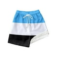 thumbnail image 2 of FASHOFT Boys Swim Trunks with Mesh Liner Color Block Comfortable Swimming Shorts Stretchy Quick Dry Kids Board Shorts Sky Blue, 2 of 4