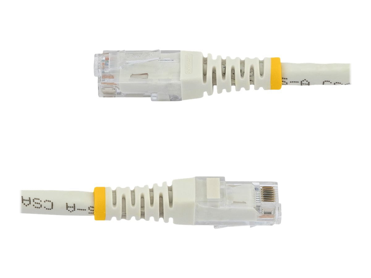 StarTech 20ft CAT6 Ethernet Cable - White CAT 6 Gigabit Ethernet Wire -250Mhz 100W PoE RJ45 UTP Molded Network Patch Cord with Strain Relief (C6PATCH20WH)