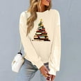 thumbnail image 4 of Oplxuo Christmas Sweatshirt for Women Xmas Tree Graphic Tees Long Sleeve Shirt Xmas Holiday Party Pullover Sweater Tops, 4 of 5