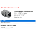 thumbnail image 2 of Trailer Tow Relay - Compatible with 1984 - 1990 Ford Ranger 1985 1986 1987 1988 1989, 2 of 2