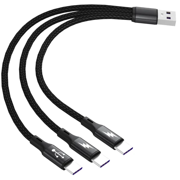 Gelrhonr Usb C Splitter Cable,Usb A Male To 3 Type-C A C - 0.2M