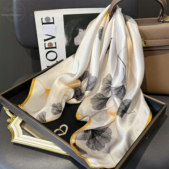 Silk Scarf for Women, 100% Mulberry Silk, 65x65cm Square, Head & Neck Scarf,65,As Picture