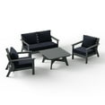 thumbnail image 2 of WestinTrends Avalon Outdoor 5-Piece Modular Sectional Patio Furniture Sofa Set, Gray/Navy Blue, 2 of 11