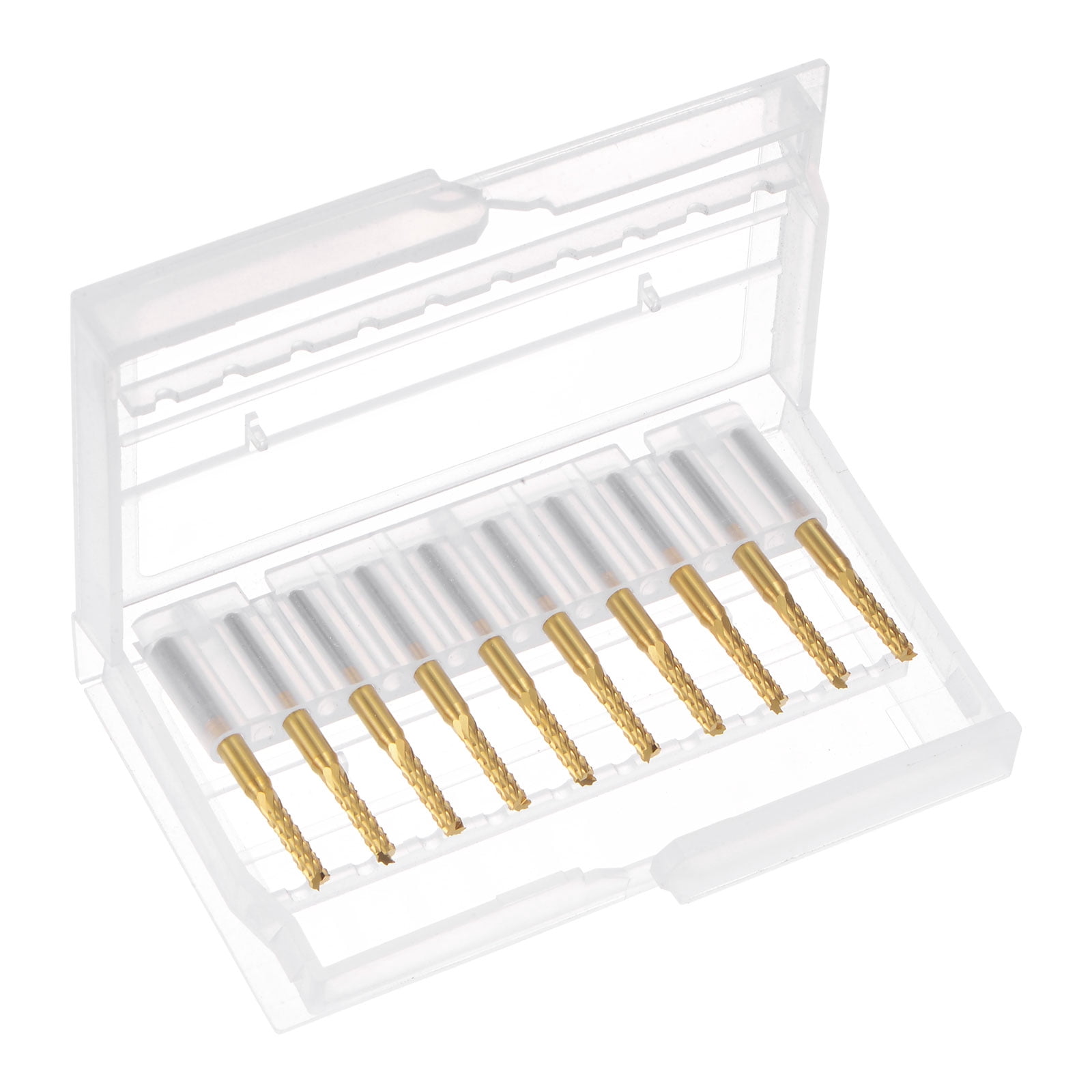 Uxcell  0.091'' Coat Carbide End Mill Engraving Milling Cutter CNC Router Bits Titanium Silver Tone 10Pcs