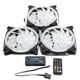 thumbnail image 1 of Ventilador de refrigeración para chasis de ordenador, 3 unidades, silencioso, 6 pines, luces RGB duales con control remoto, 120 mm, 1 of 14