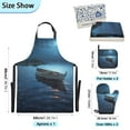 thumbnail image 3 of Boat in Night 5 Pcs Kitchen Set Heat Resistant Oven Mitts and Non-Slip Pot Holders with Adjustable Cooking Apron, 3 of 6