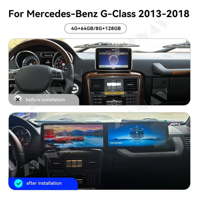 ZWNAV Dual 12.8 inch Screen Car Radio For Mercedes-Benz G-Class 2013-2018 Android GPS Navigation Multimedia Video Player Stereo Receiver Head Unit