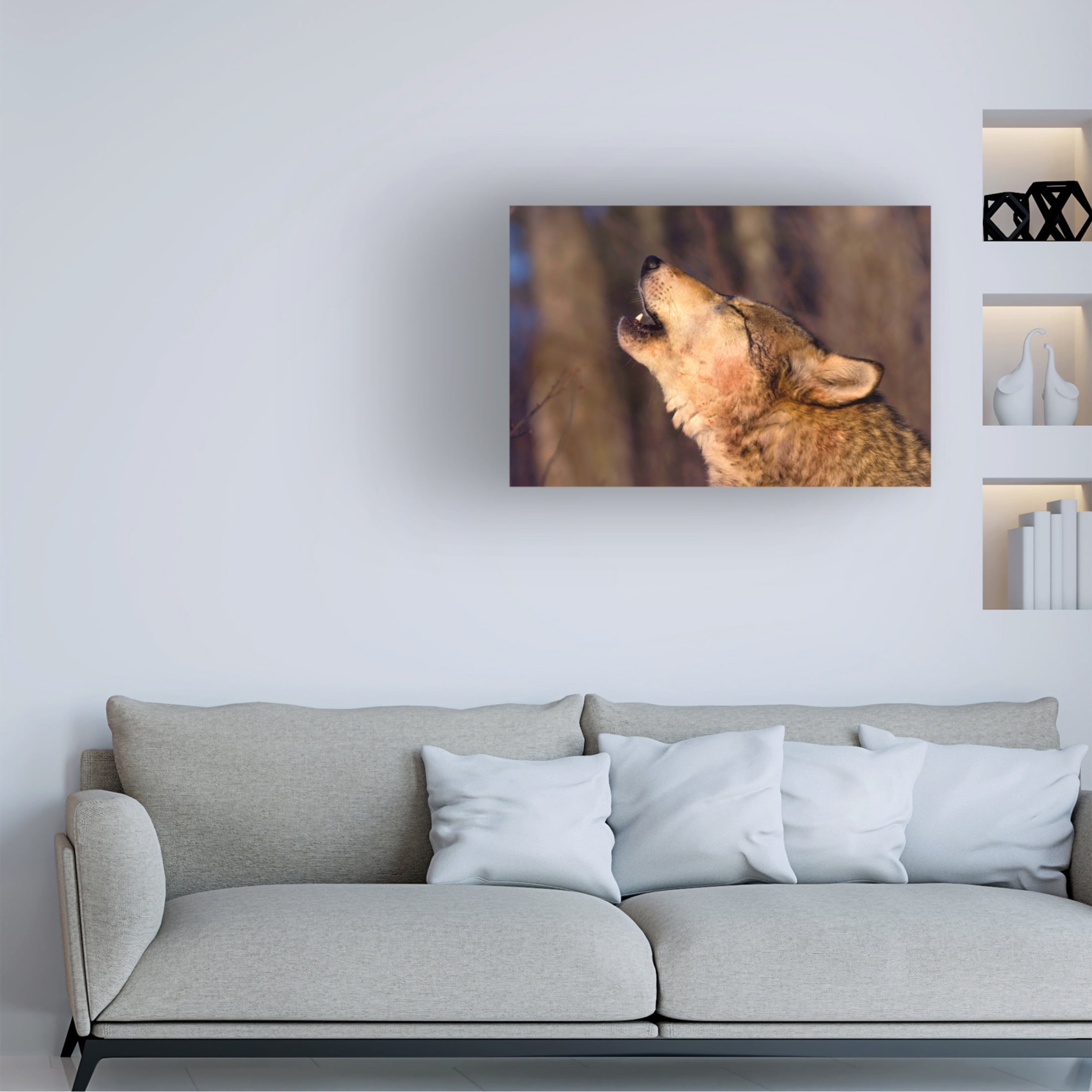 Canvas Wall Art - Lisa Dearing 'Lonesome Howl' Wall Art for Living Room, Bedroom, or Office Décor by Trademark Fine Art - 32 x 22 Inches